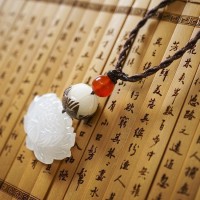 Lotus Flower Red Onyx Spiritual Necklace
