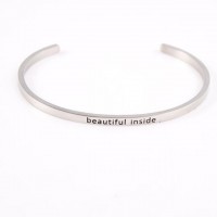 Hand-Stamped Uplifting Mantra Estimates Bangle Bracelet [Set of 10]