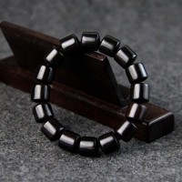 Tubular Buddhist Ebony Prayer Beads Bracelet