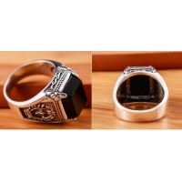 Black Onyx Luxury Silver Ring