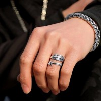 Anchor Whisker Luxury Silver Ring