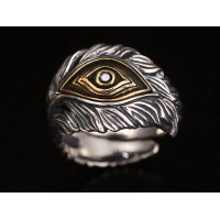 Piercing Evil Eye Silver Ring