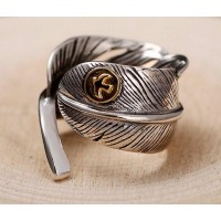 Indian Wind Feather Silver Ring