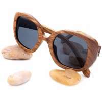 Brown Butterfly Oversized Bamboo Wood Sunglasses