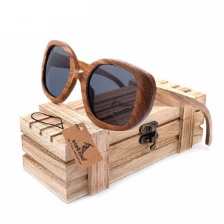 Brown Butterfly Oversized Bamboo Wood Sunglasses