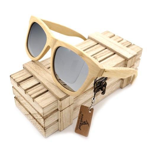 Cream Wayfarer Bamboo Wood Sunglasses [2 Variants]