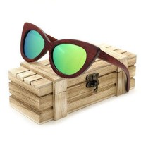 Cat Eye Red Bamboo Wood Sunglasses [3 Variants]