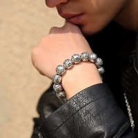 Mahakala Adjustable Silver Mantra Bracelet