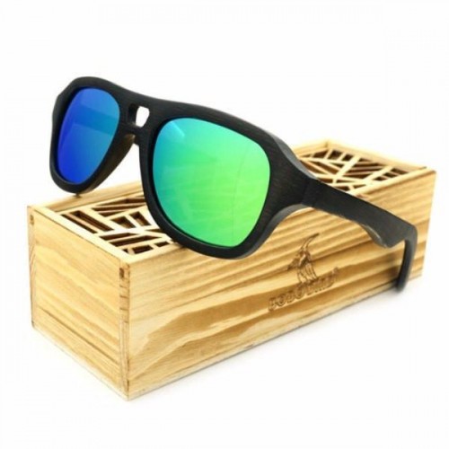 Rectangular Aviator Bamboo Wood Sunglasses [4 Variants]