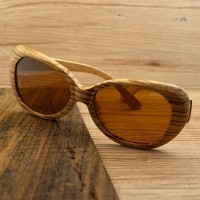 Zebra Oversized Bamboo Wood Sunglasses