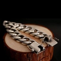 Premium Lustrous Curb Chain Silver Luxury Bracelet
