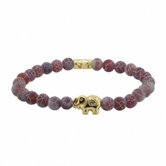 Blush Cranberry Elephant Healing Bracelet [2 Variants]