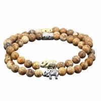 Luxe Onyx Pearl Elephant Charm Bracelet Set [5 Variants]