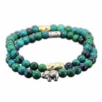 Luxe Onyx Pearl Elephant Charm Bracelet Set [5 Variants]