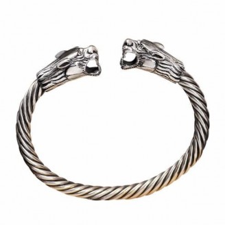 Silver Tigress Head Bangle Luxury Bracelet
