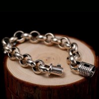 Rolo Medium Solid Silver Chain Bracelet