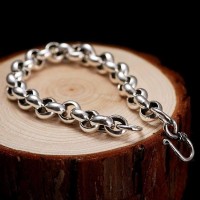 Boxer Belcher Hook Silver Chain Luxury Bracelet