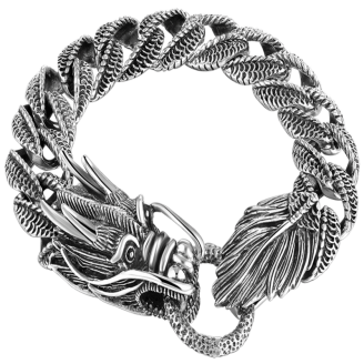 Totems Horned Dragon Silver Luxury Bracelet