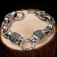 Fiery Lion Primesmith Silver Bracelet