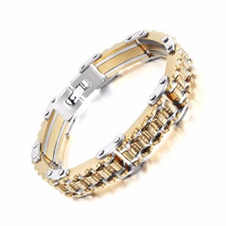 Gold Biker Chain Bracelet