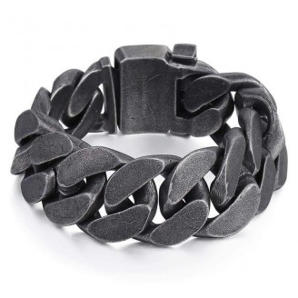 Jet Black Chunky Chain Bracelet