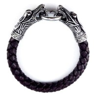 Black Leather Parataxis Dragon Bracelet [3 Variants]