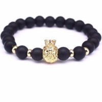 Matte Black Lion Charm Bracelet [8 Variants]