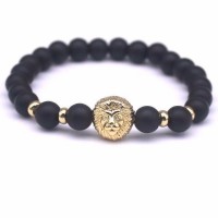 Matte Black Lion Charm Bracelet [8 Variants]