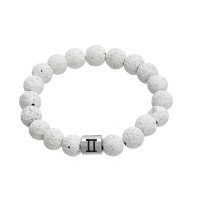 White Lava Stone Zodiac Charm Bracelet [12 Variations]