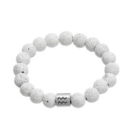 White Lava Stone Zodiac Charm Bracelet [12 Variations]