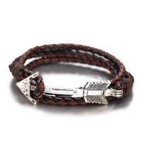 Arrow Charm Wraparound Braided Leather Bracelet [12 Variants]