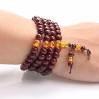 108 Beads Natural Sandalwood Buddhist Prayer Bracelet