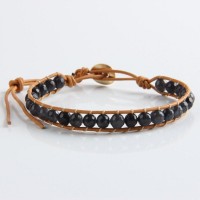 Natural Stone Beads Leather Cord Wrap Bracelets [19 Variations]