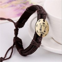Vintage Adaptive Zodiac Sign Leather Bracelet [12 Variations]
