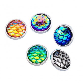 Snap Button Mermaid Scale Charm Place [10 pieces]