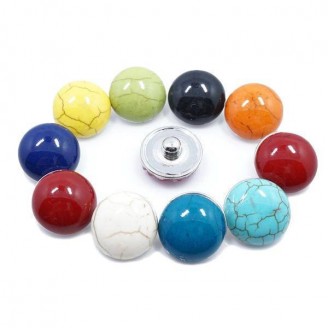 Snap Button Multi-Color Stone Charm Place [10 Bits ]