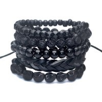 Beads and leather Bracelet Set [14 Variations]