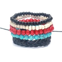 Beads and leather Bracelet Set [14 Variations]