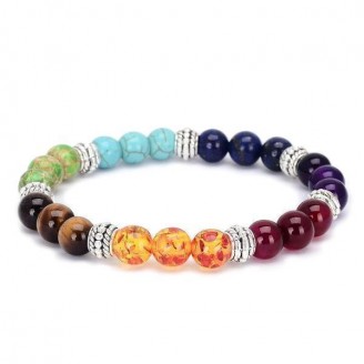 Multicolor Healing Crystals Chakra Balance Bracelet