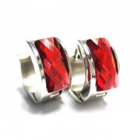 Stainless Steel Cuff earrings with Crystal Inlay [18 Variants]
