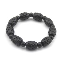 Healing Bian Stone Carved Beads Bracelet