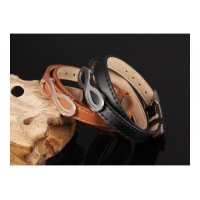 Infinity Leather Wrap Bracelet with Adjustable Buckle [2 Variants]