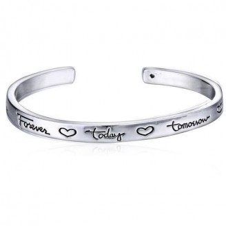 Hand Stamped Inspirational Quote Bangle [2 Variants]