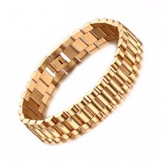 Chunky Gold Folding Link Chain Bracelet