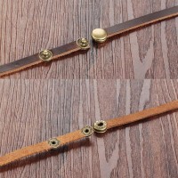 Brown Leather Wrap Snap Bracelet