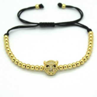 18K Gold Plated Beads Tiger Unisex Bracelet [4 Variants]