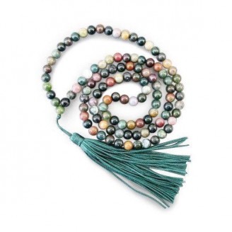Agate Mala Beads with Tassel