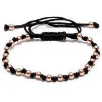 18K Gold 4mm Weaved Beads Unisex Bracelet [4 Variants]