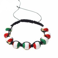 Italian Flag Shamballa Bracelet