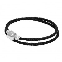 Silver Clasp Double Leather Bracelet [8 Variations]